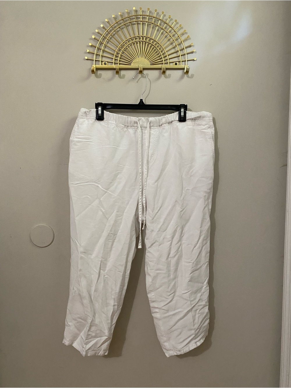 Grace Elements White Drawstring Joggers